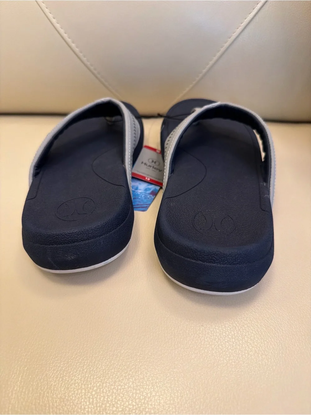 Hurley Men’s Navy and Light Gray Flip Flops